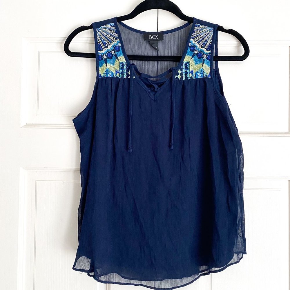 BCX  Blue Aztec Top